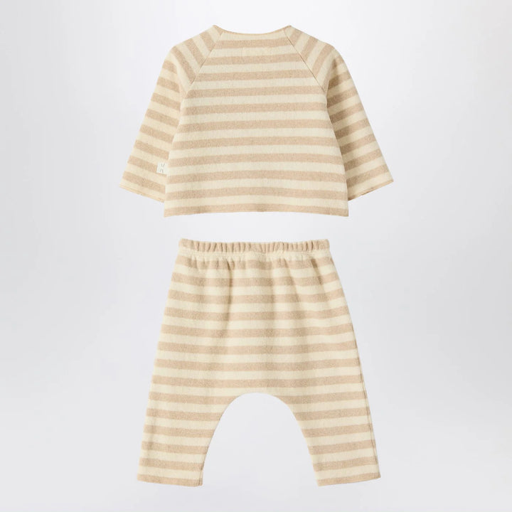 Teddy &amp; Minou - Two-piece beige striped knit set