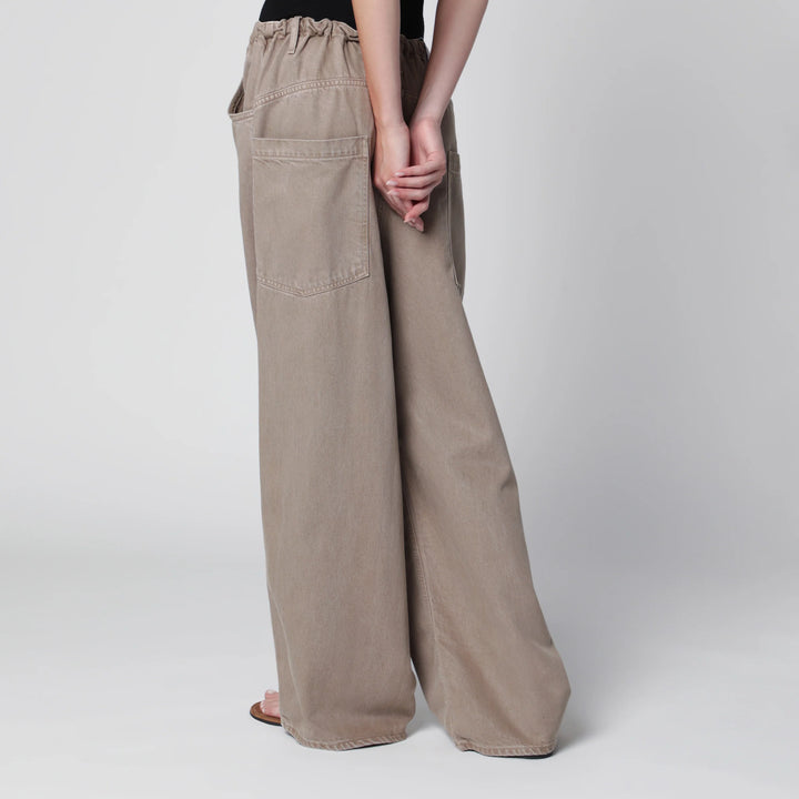 AGOLDE - Shaw Flyweight drawstring wide-leg jeans in brown