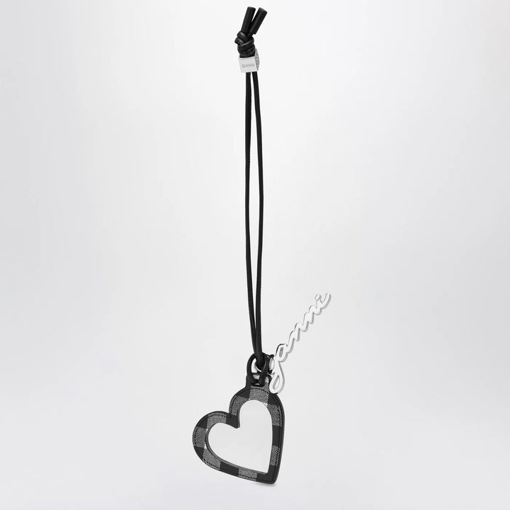 GANNI - Heart-shaped mirror Bou black