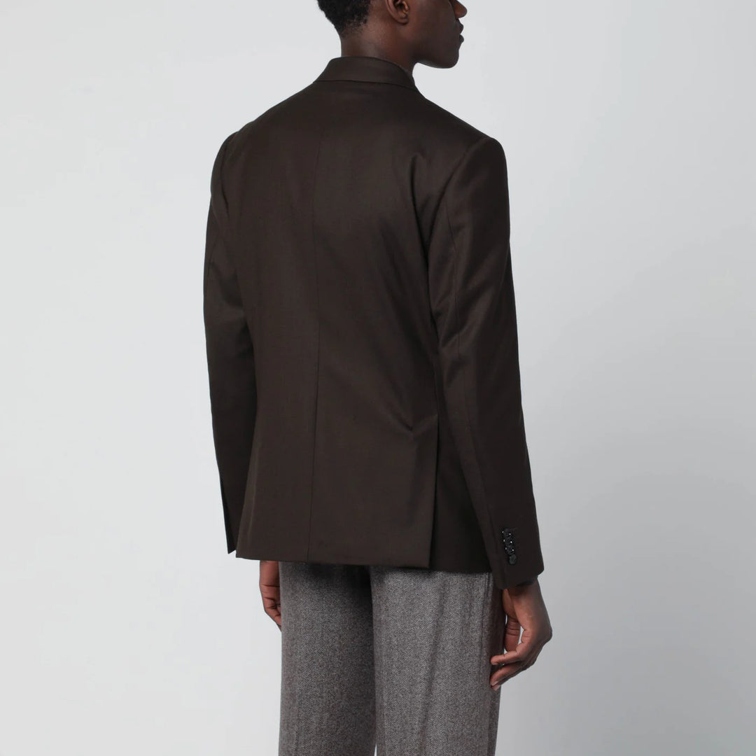 Lardini - Brown double-breasted wool jacket