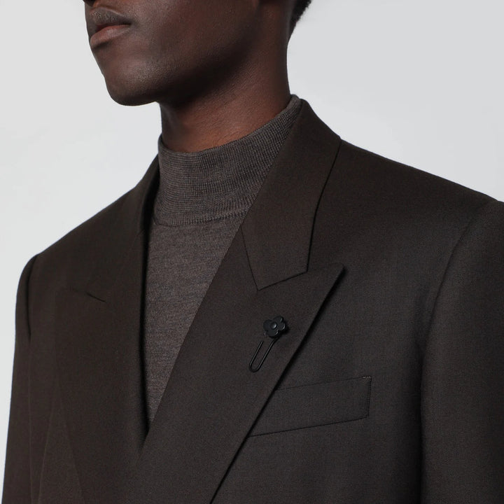 Lardini - Brown double-breasted wool jacket