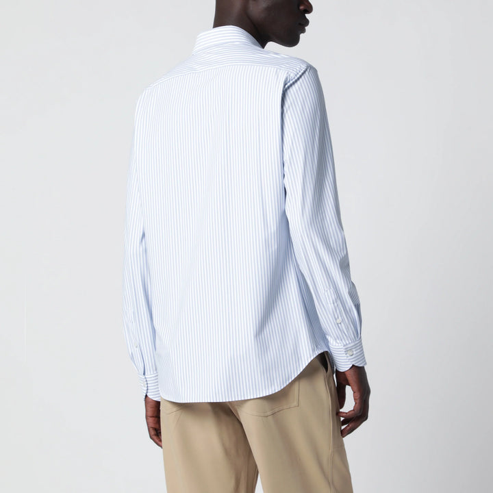 XACUS - White Active Striped Tailor Fit Shirt