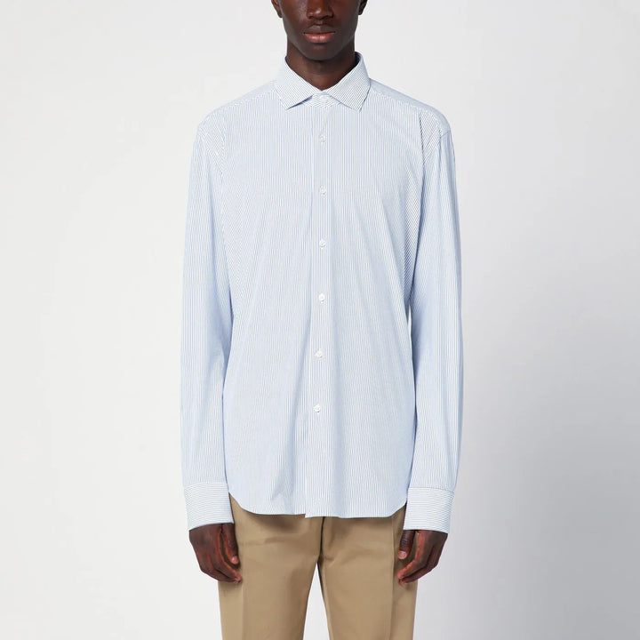 XACUS - Striped blue poplin Active shirt Brand Shirts &amp; Tops 43
