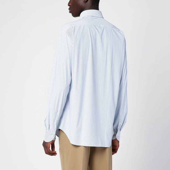 XACUS - Striped blue poplin Active shirt