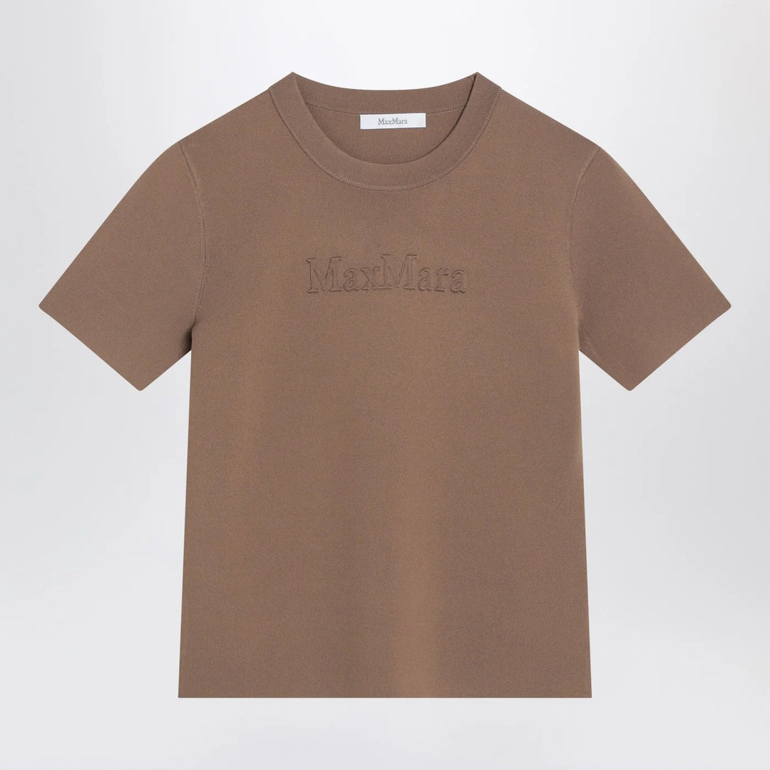 Max Mara - Hazelnut-coloured T-shirt in viscose crêpe
