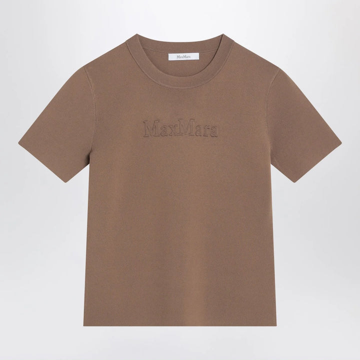 Max Mara - Hazelnut-coloured T-shirt in viscose crêpe