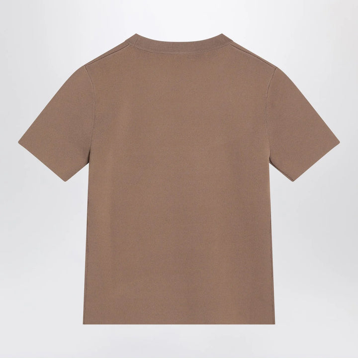 Max Mara - Hazelnut-coloured T-shirt in viscose crêpe