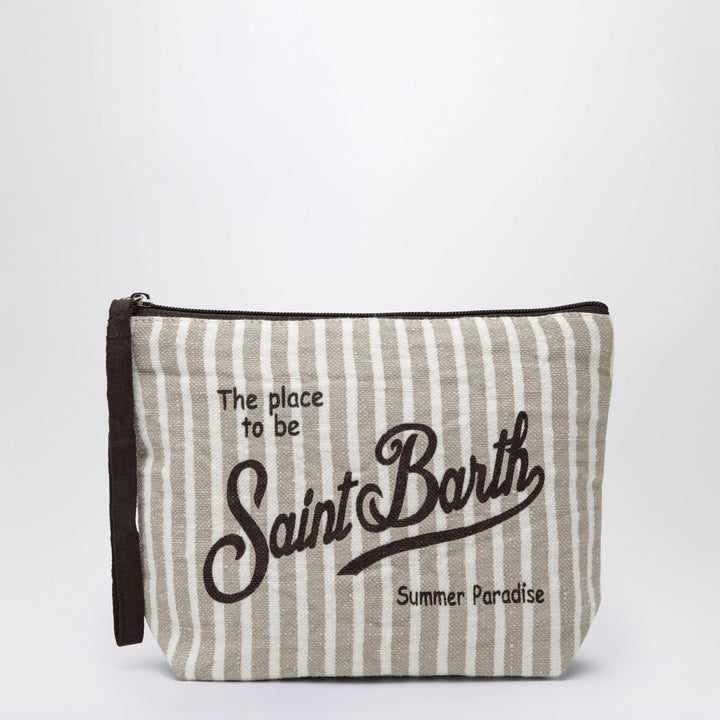 MC2 Saint Barth - Beige striped Aline pouch