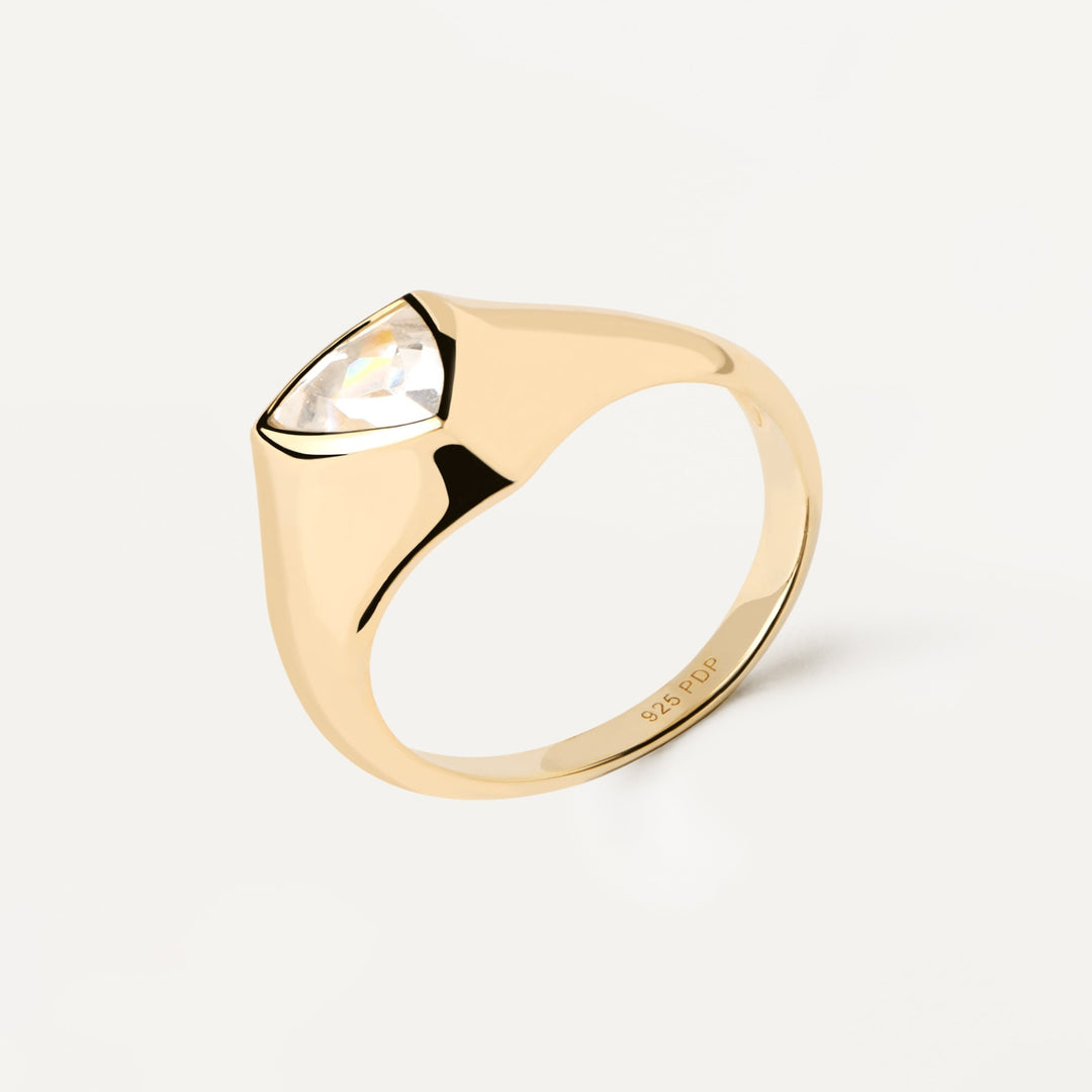 PDPaola Triangle Shimmer Stamp Ring