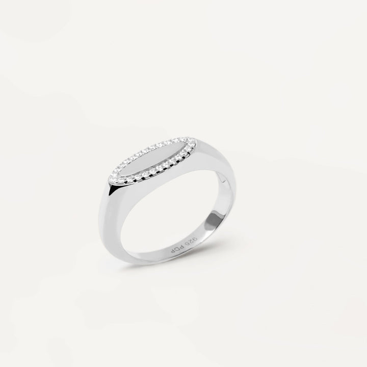 PDPaola Lace Stamp Silver Ring