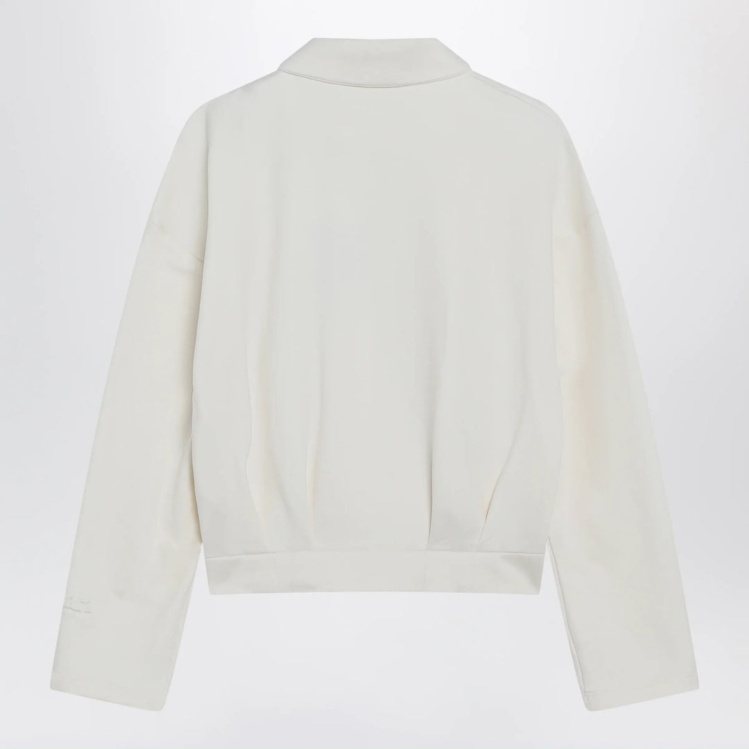 Max Mara - White cropped sweatshirt in silk blend Brand Shirts &amp; Tops