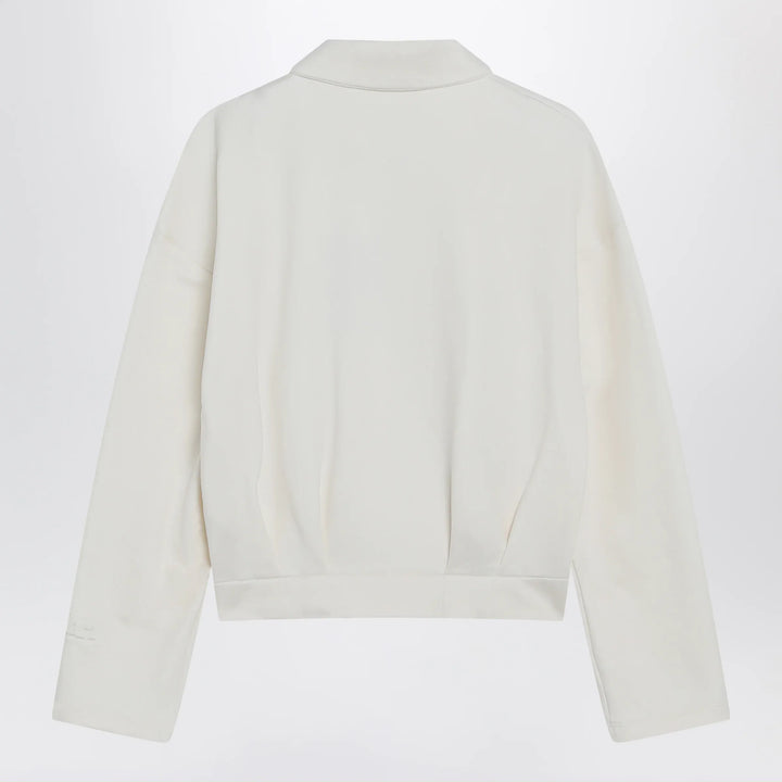 Max Mara - White cropped sweatshirt in silk blend Brand Shirts &amp; Tops