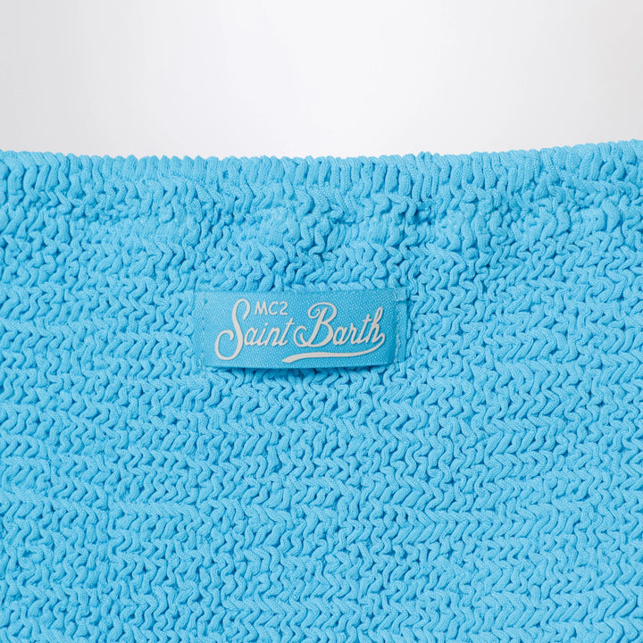 MC2 Saint Barth - Baker bikini in light blue crinkle fabric