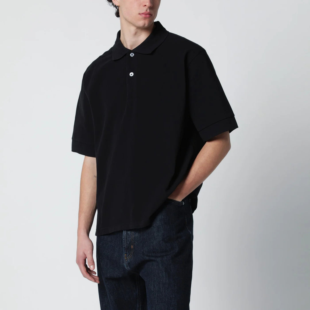 STUDIO NICHOLSON - Balaton polo black in cotton piqué