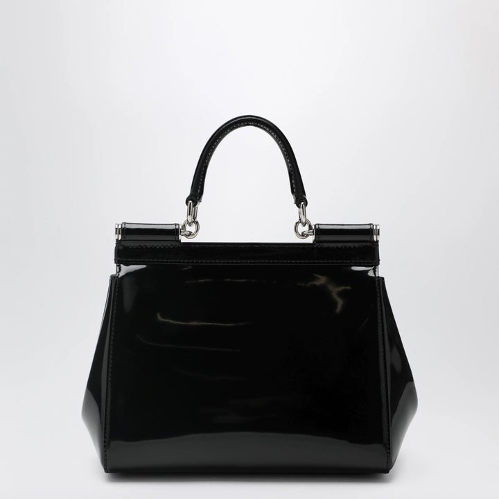 Dolce&amp;Gabbana - Sicily small black patent leather top-handle bag