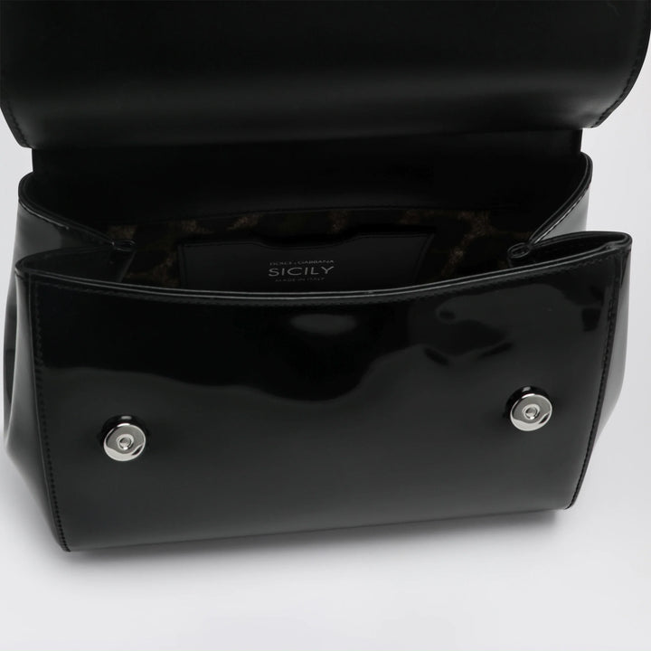 Dolce&amp;Gabbana - Sicily small black patent leather top-handle bag