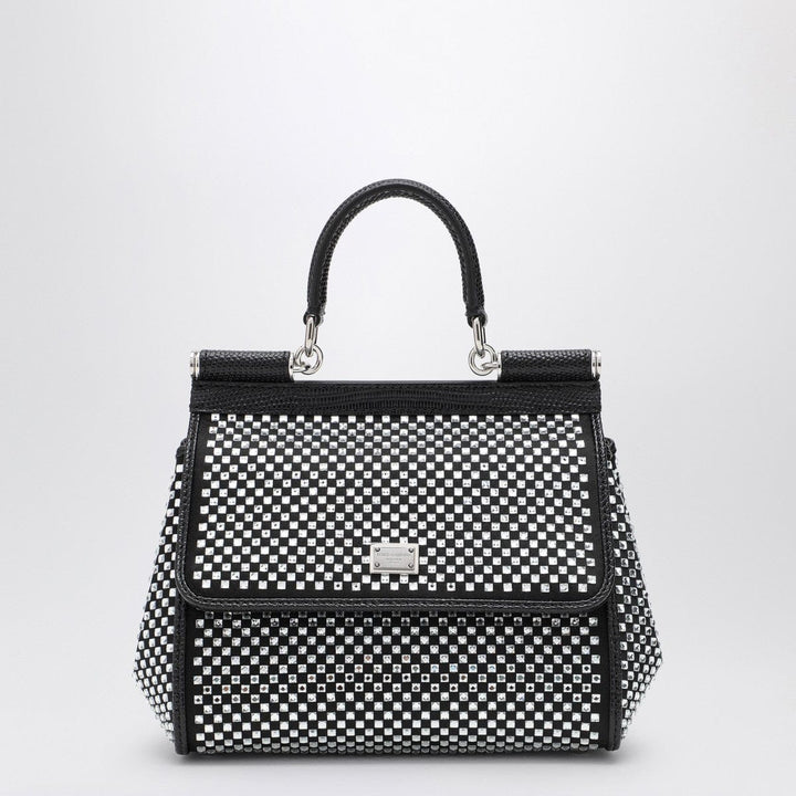 Handbag UNI Dolce&Gabbana Black Sicily medium handbag with crystals Brand