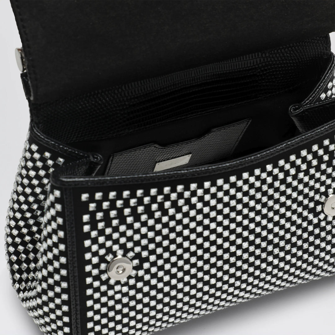 Dolce&amp;Gabbana - Sicily small black top-handle bag with crystals