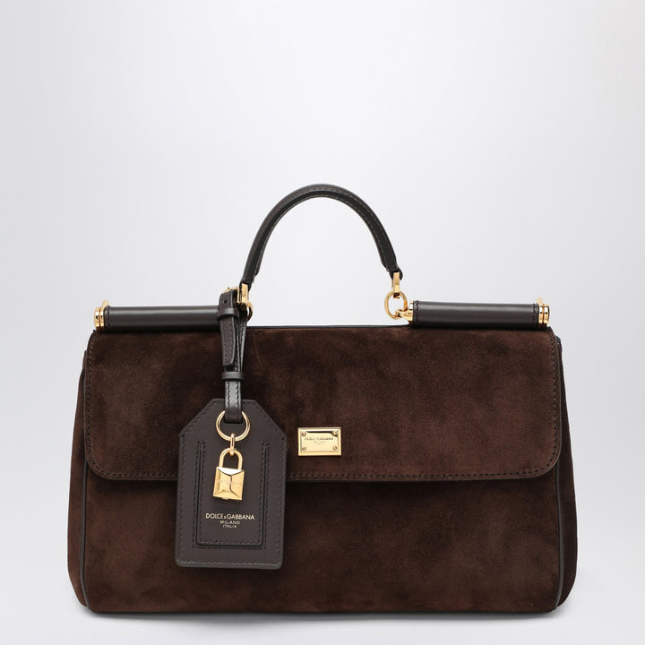 Dolce&Gabbana Brown suede leather bag My Sicily