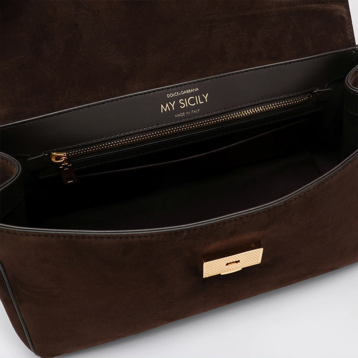 Dolce&amp;Gabbana - Brown suede leather bag My Sicily