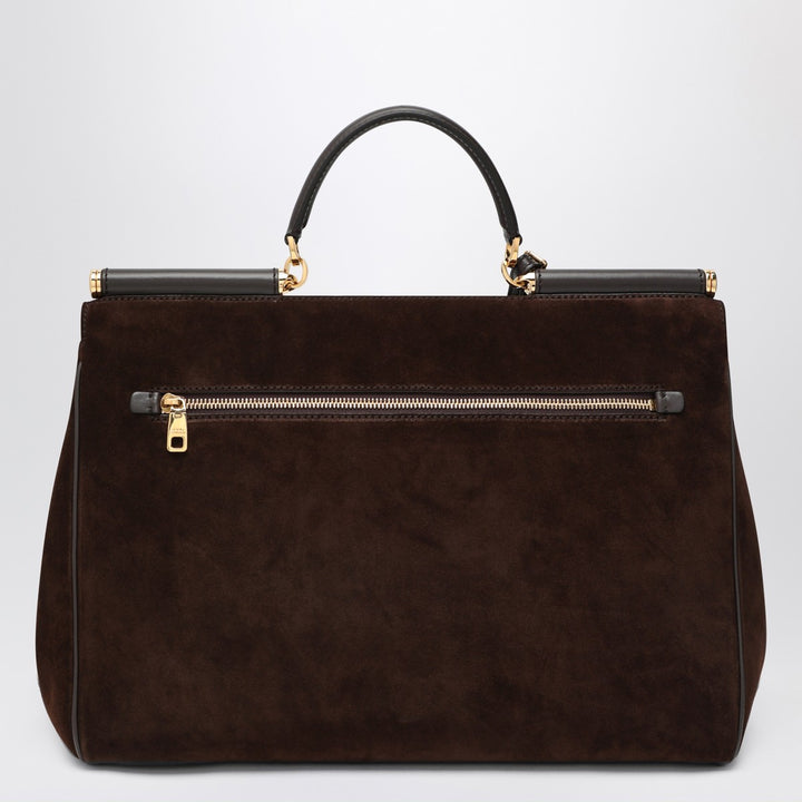 Dolce&Gabbana Ebony brown suede large bag My Sicily