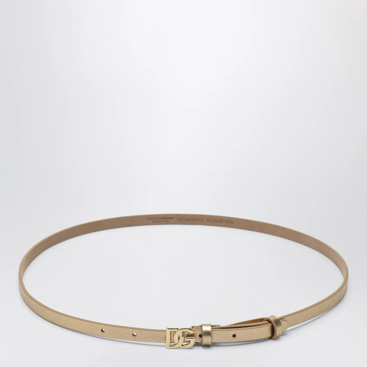 Dolce&amp;Gabbana - Happy Garden laminated calf leather belt in gold