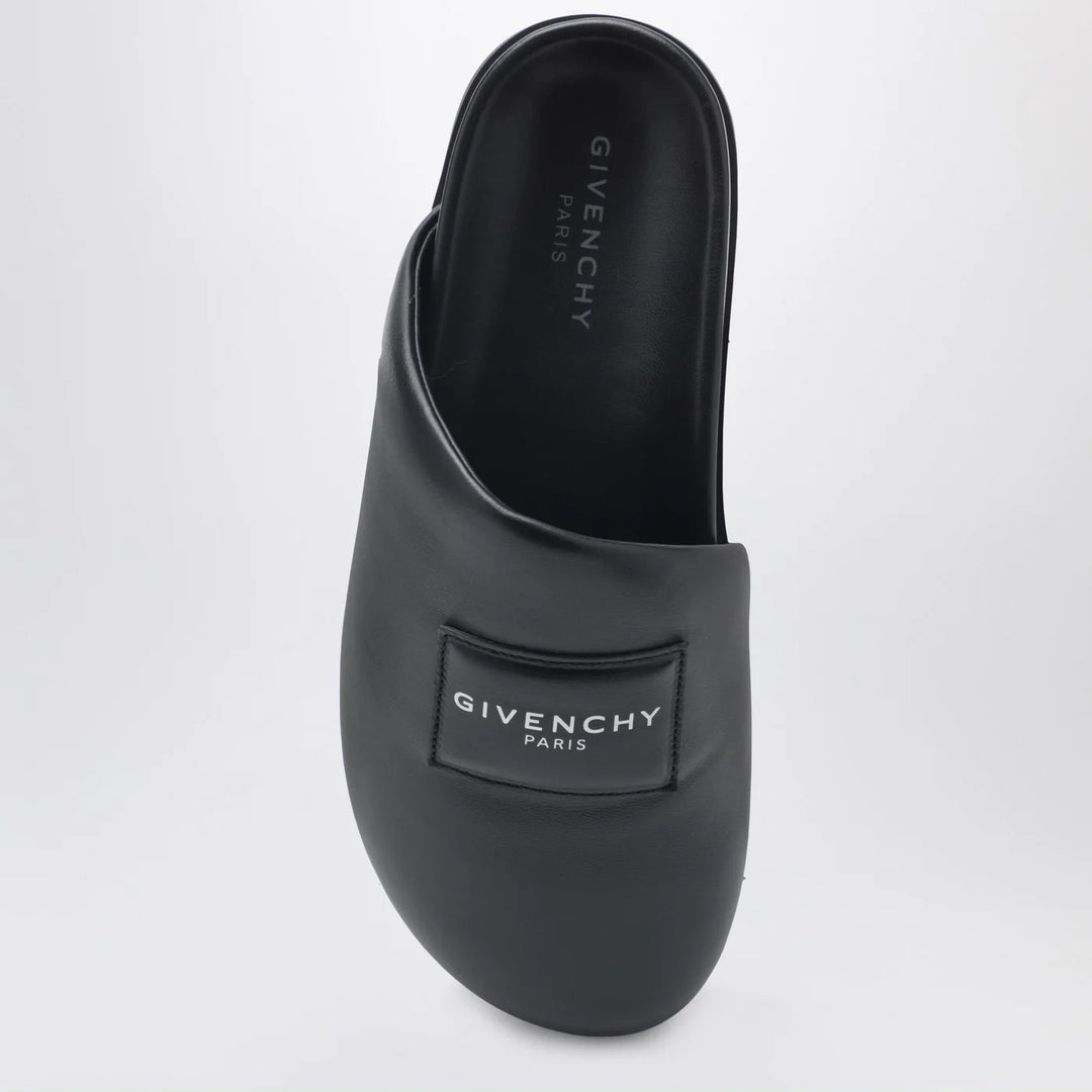 Givenchy - Label flat mules in black nappa leather