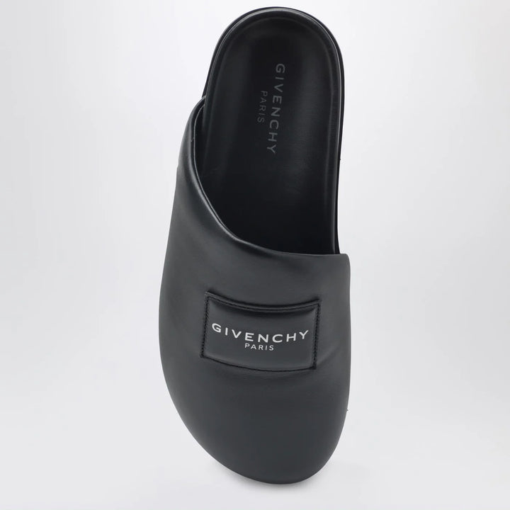 Givenchy - Label flat mules in black nappa leather