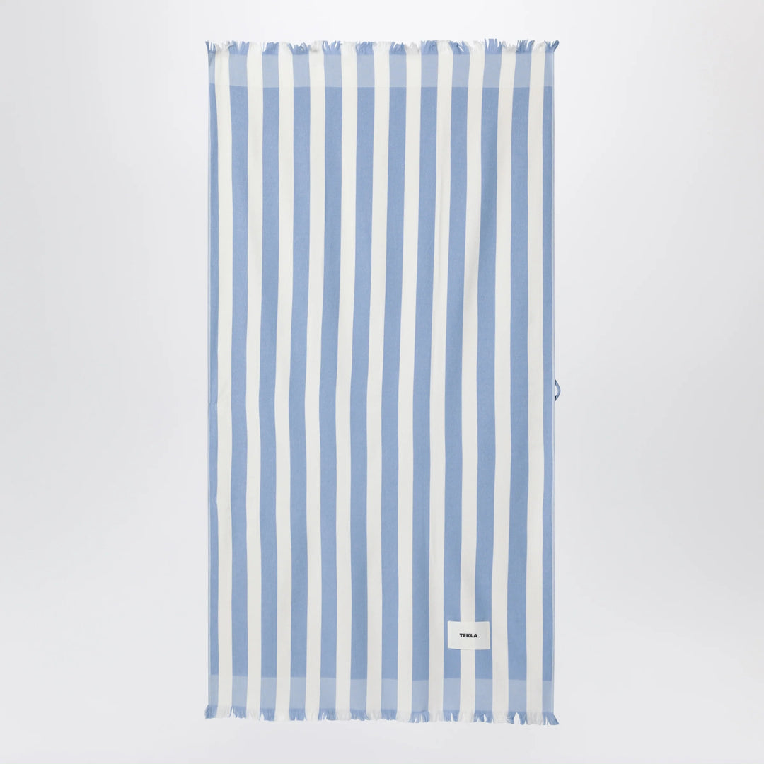 Tekla - Light blue/white striped beach towel