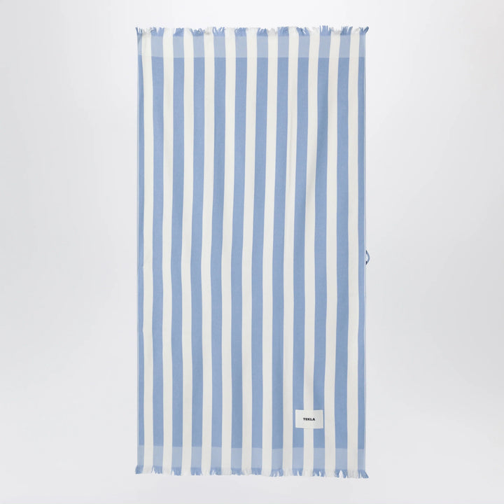Tekla - Light blue/white striped beach towel