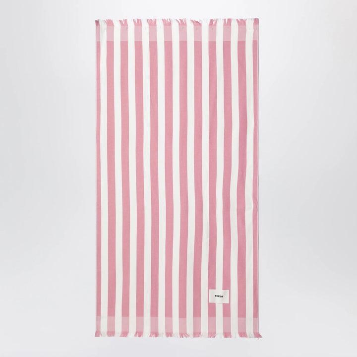 Tekla - Pink/white striped beach towel