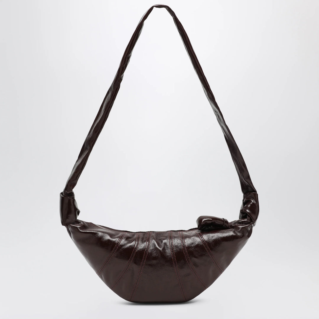 LEMAIRE - Medium Croissant bag in chocolate coated cotton