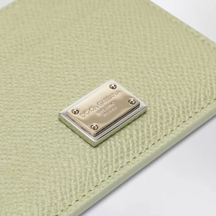 Dolce&amp;Gabbana - Sage green Dauphine leather card holder
