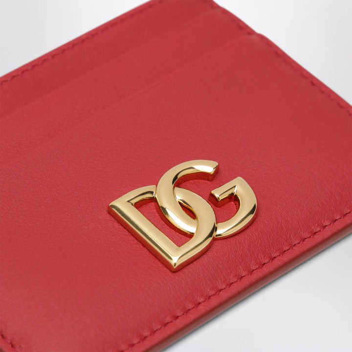 Dolce&amp;Gabbana - Red leather card holder with DG logo