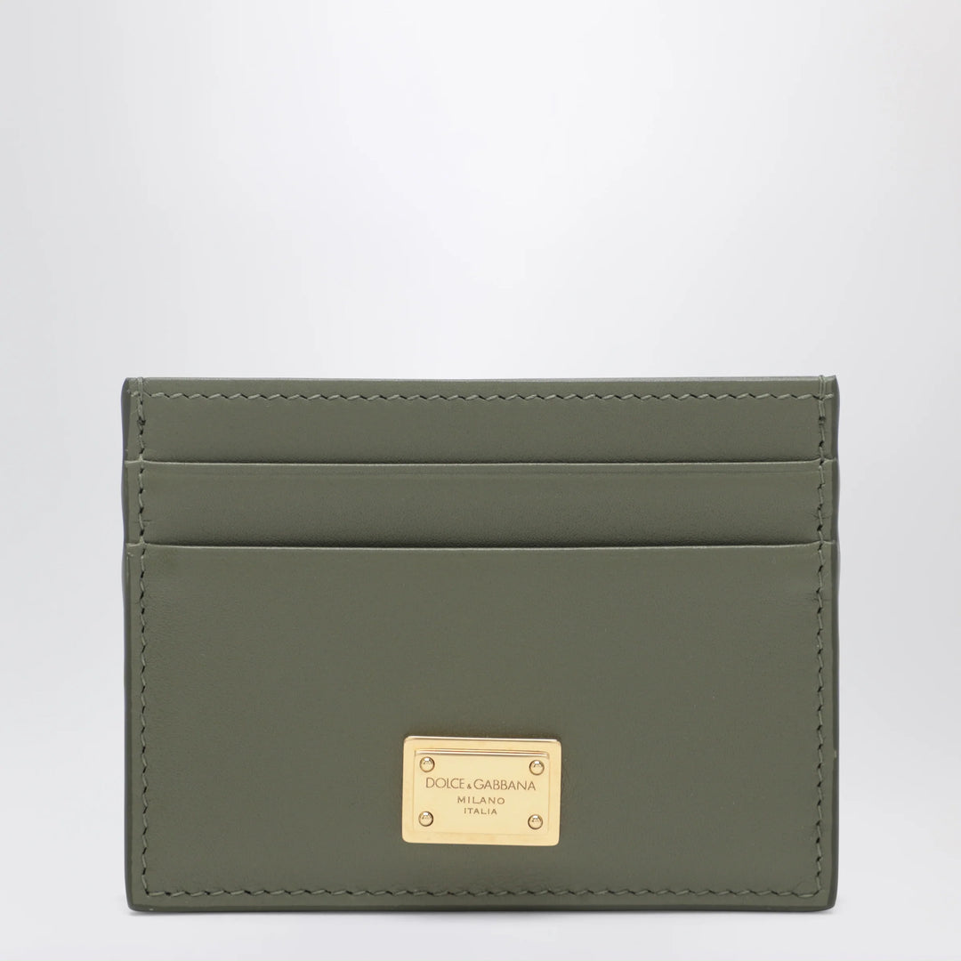 Dolce&amp;Gabbana - Military green plongé leather card holder