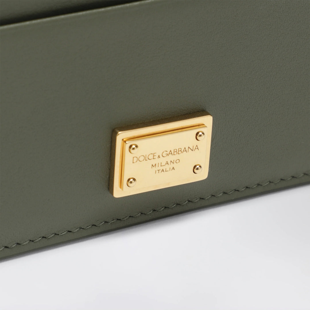 Dolce&amp;Gabbana - Military green plongé leather card holder