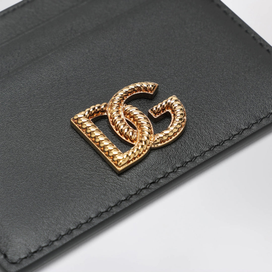 Dolce&amp;Gabbana - DG Intrecciato card holder with woven logo in calfskin, black