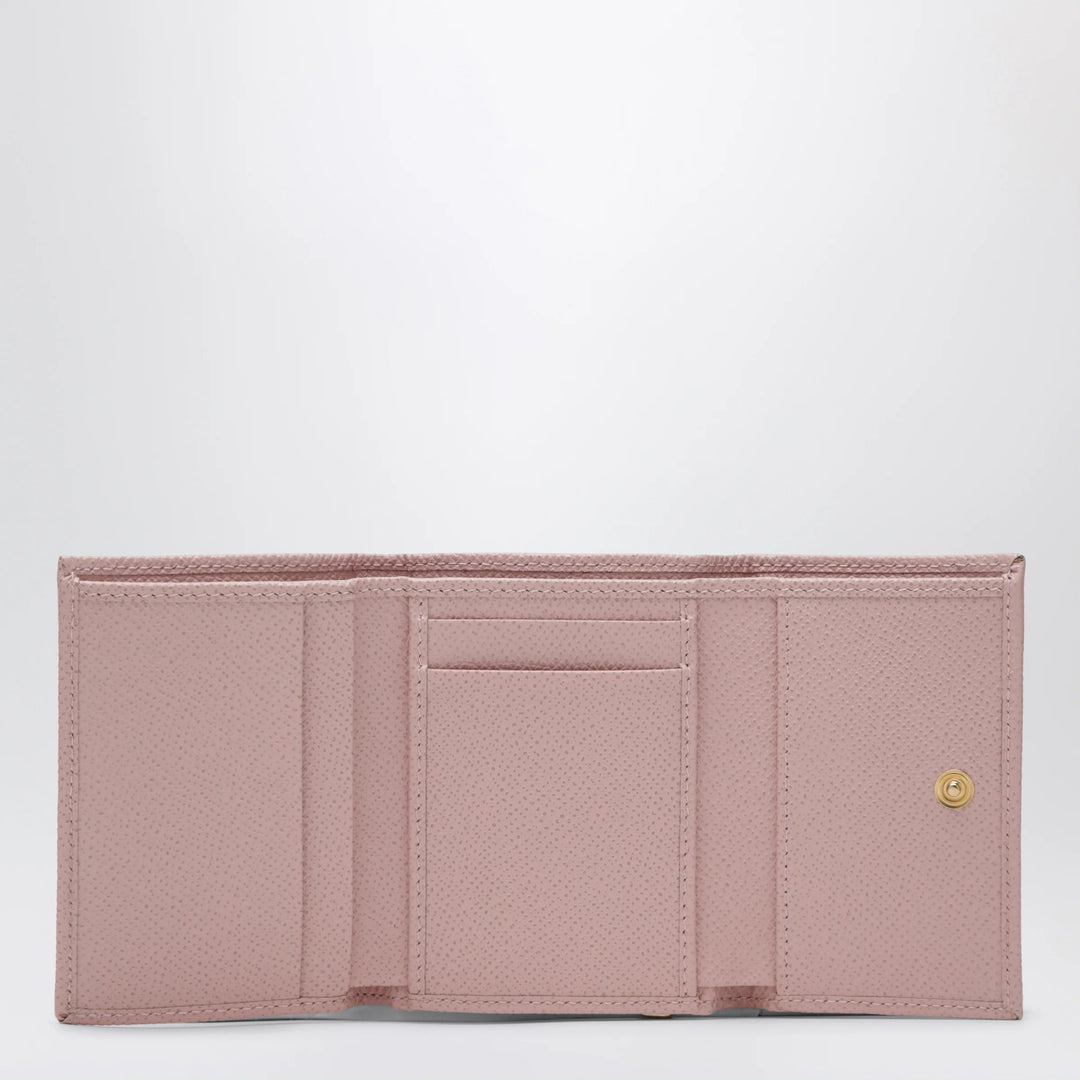 Dolce&amp;Gabbana - Blush pink Dauphine leather French flap wallet