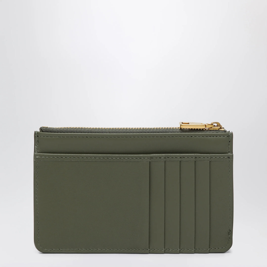 Dolce&amp;Gabbana - Zip card holder in plongé calfskin, military green