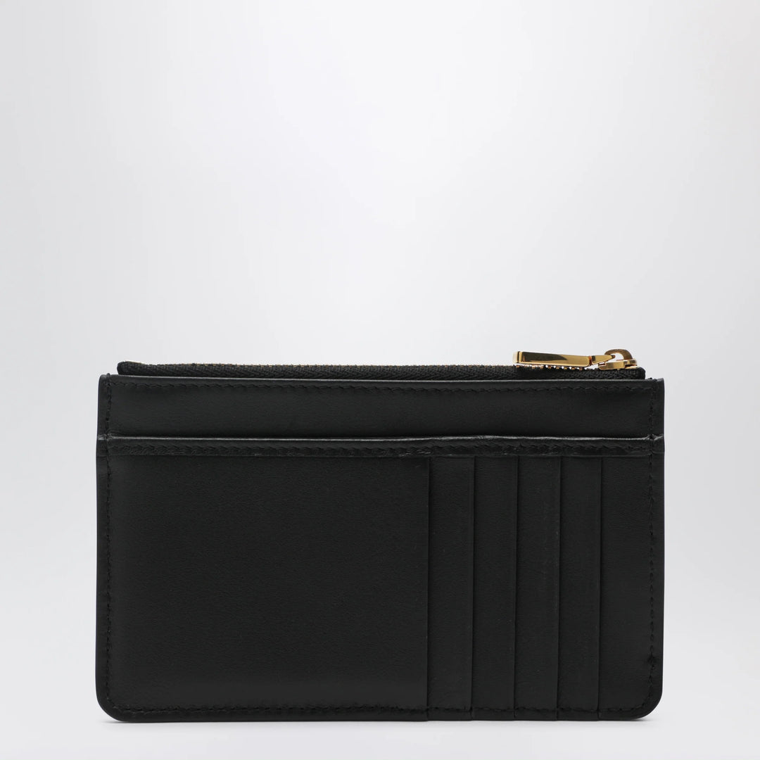 Dolce&amp;Gabbana - Calfskin leather card holder with DG logo in black