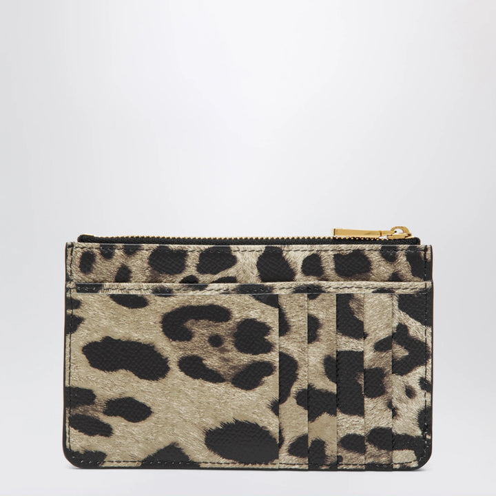 Dolce&amp;Gabbana - Dauphine calfskin leopard-print card holder
