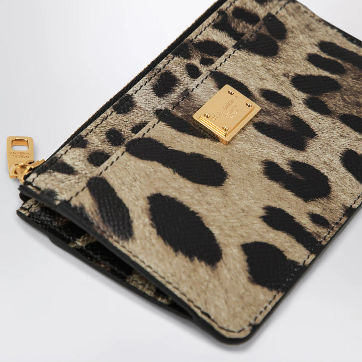 Dolce&amp;Gabbana - Dauphine calfskin leopard-print card holder