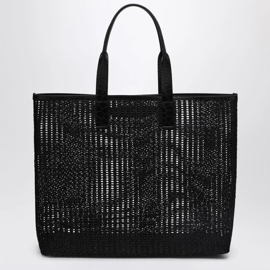 Dolce&amp;Gabbana - Adamo Shopping Bag in black woven mesh