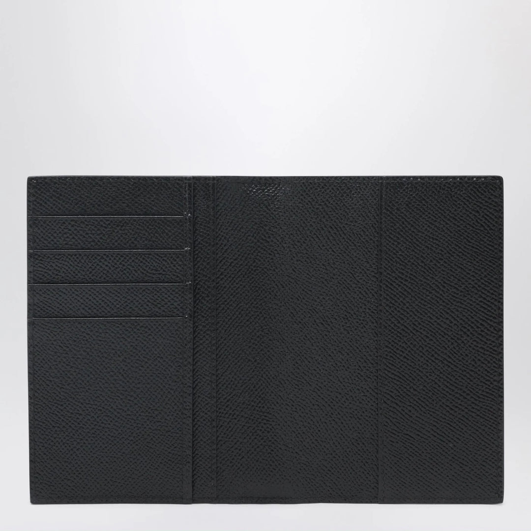 Dolce&amp;Gabbana - Black passport holder with logo plaque