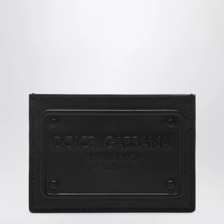 Dolce&amp;Gabbana - Black card holder with embossed logo