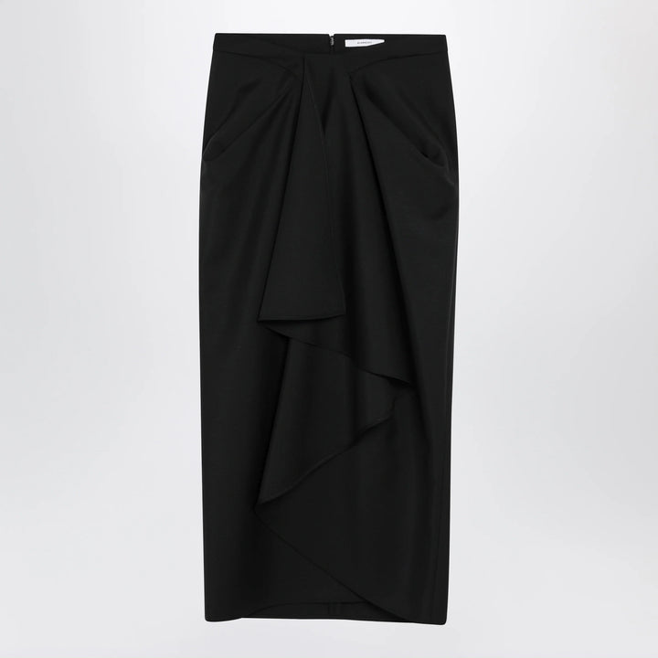 Givenchy - Draped skirt in black wool and mohair