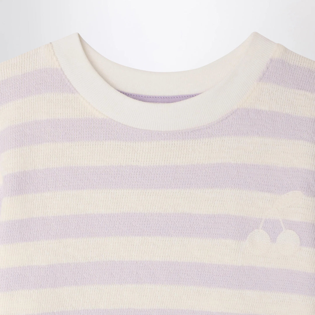Bonpoint - Farah lilac/ivory striped T-shirt