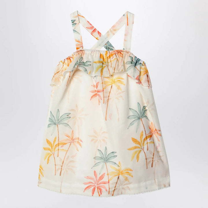 Chloé - Ivory dress with multicolored pattern