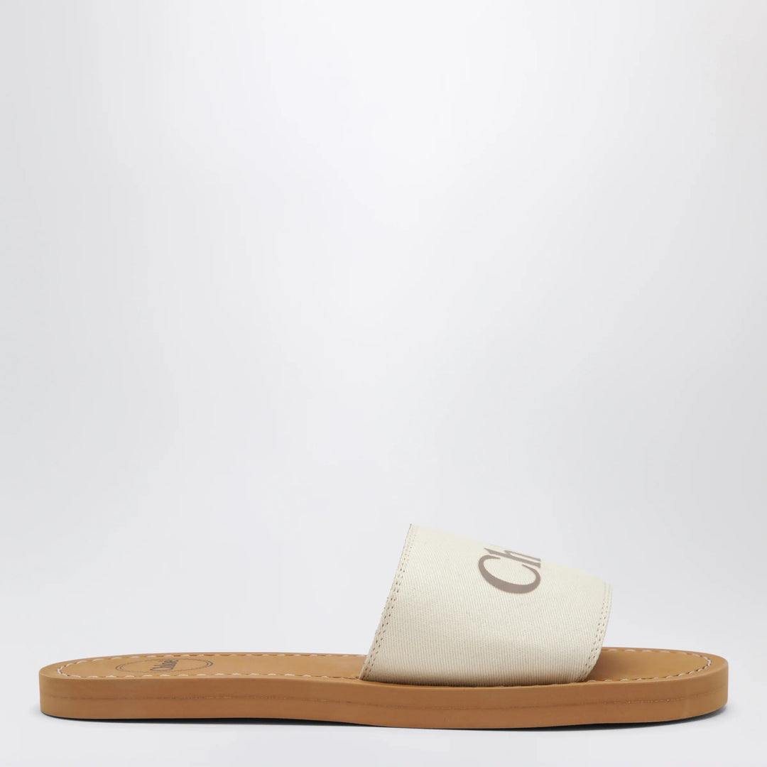Chloé - White slides with logo