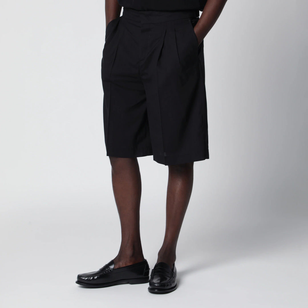 PT Torino - Black cotton Bermuda shorts